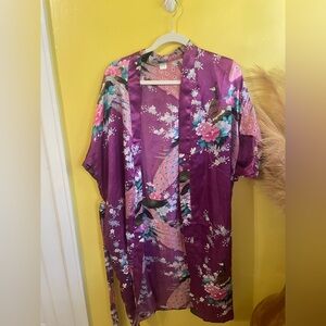 Marulong Purple Floral Kimono Robe